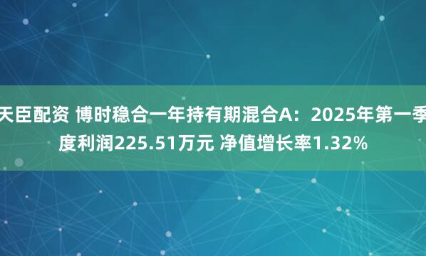 天臣配资 博时稳合一年持有期混合A：2025年第一季度利润225.51万元 净值增长率1.32%