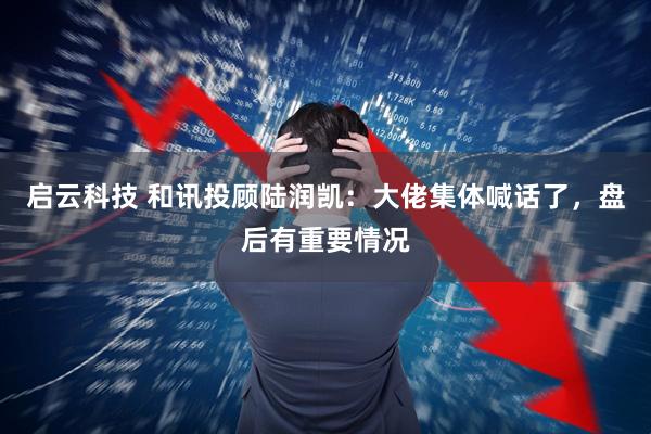 启云科技 和讯投顾陆润凯：大佬集体喊话了，盘后有重要情况